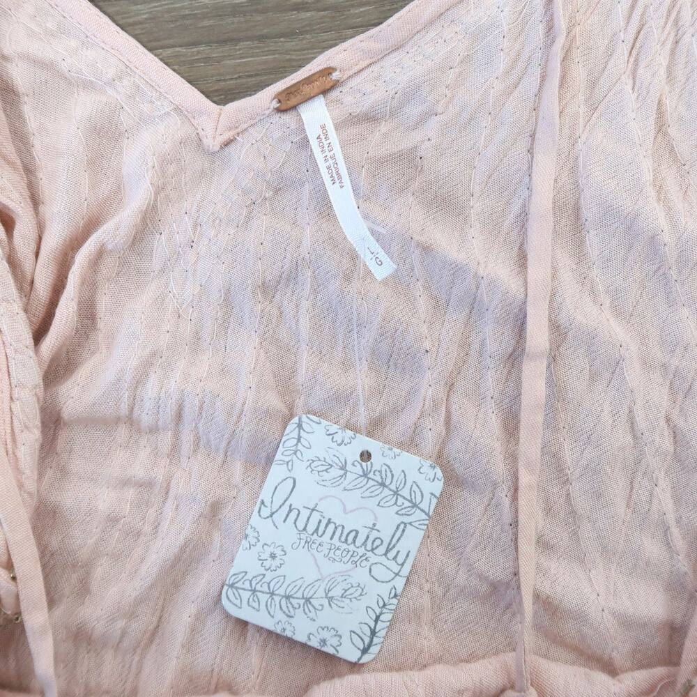Free People Free Fly Light Pink Beaded Cami Tank Top Large NWT - Picture 5 of 8